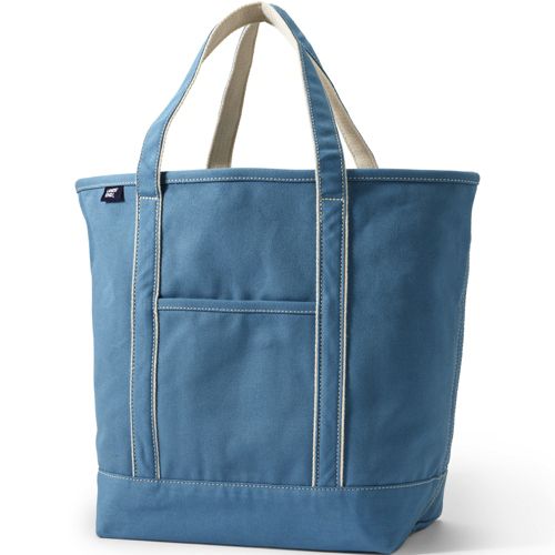 LANDS' END Canvas Tote Bag With Embroidered Name Claire & Zippered  Top-Size M