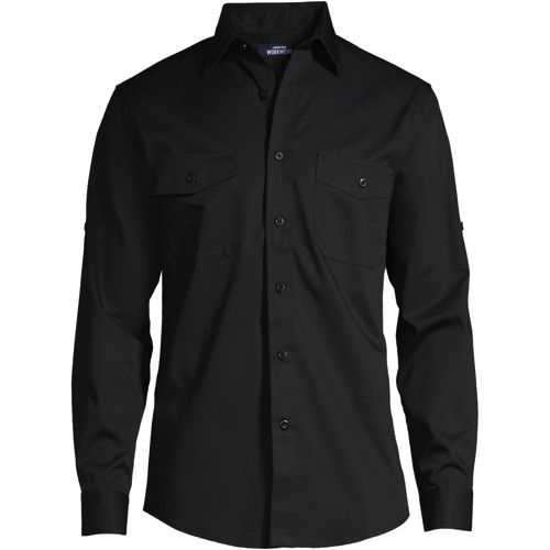 Men's Big Long Sleeve Straight Collar Work Shirt | Lands' End