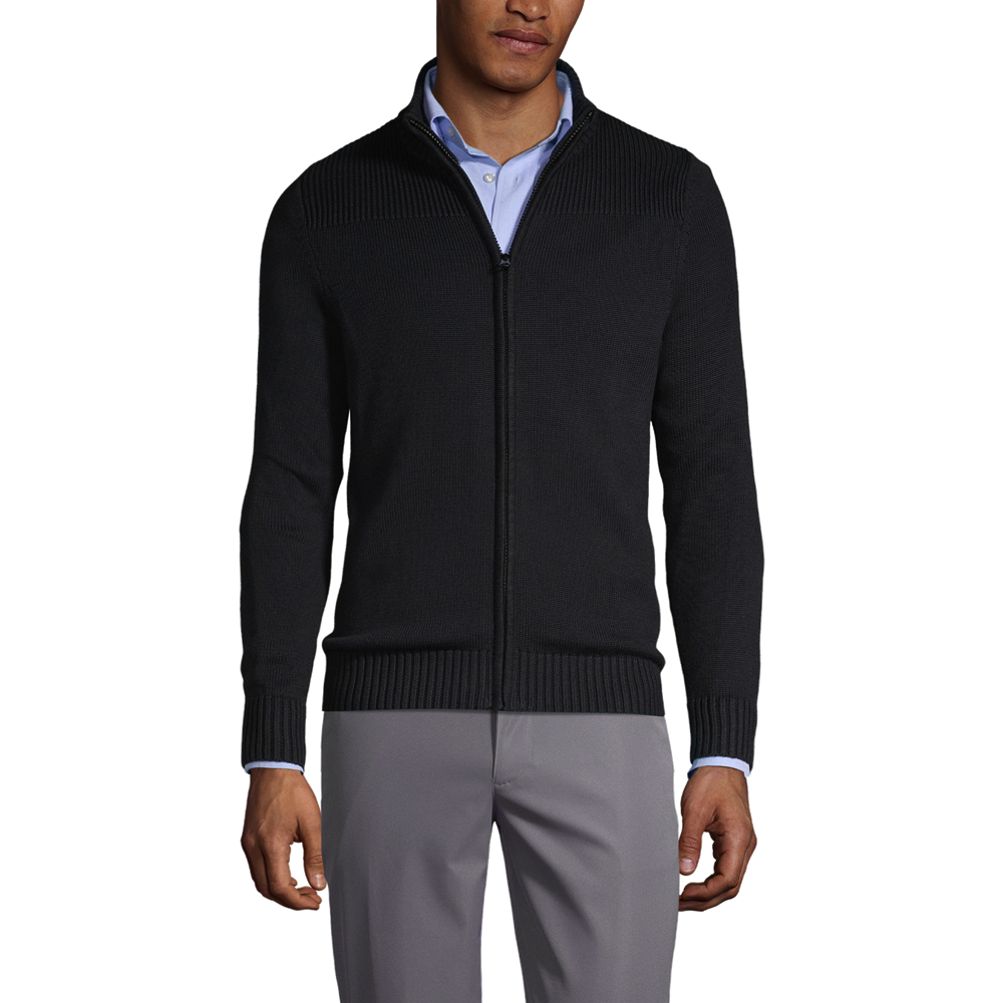 Men's Cotton Modal Zip Front Cardigan Sweater | Lands' End