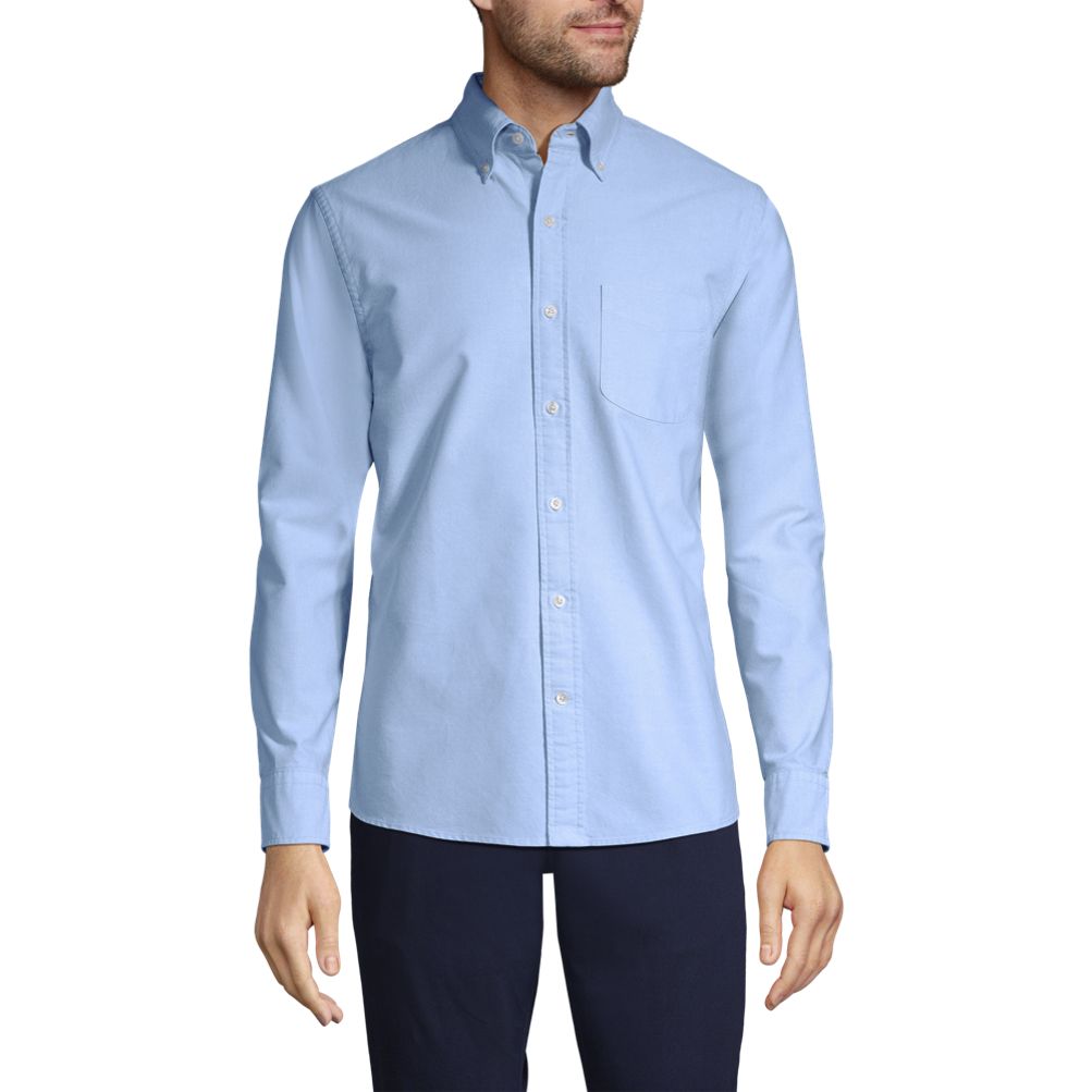 Men's Tailored Fit Long Sleeve Sail Rigger Oxford Shirt | Lands' End