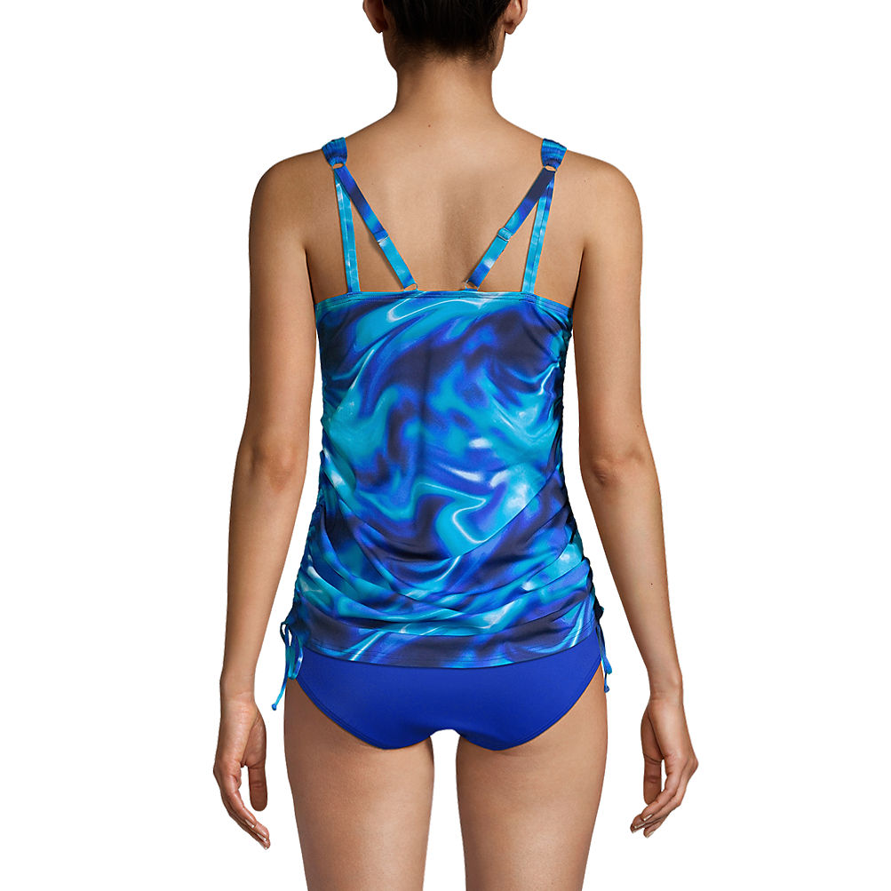 Women's Chlorine Resistant Adjustable V-neck Underwire Tankini Swimsuit Top  Adjustable Straps