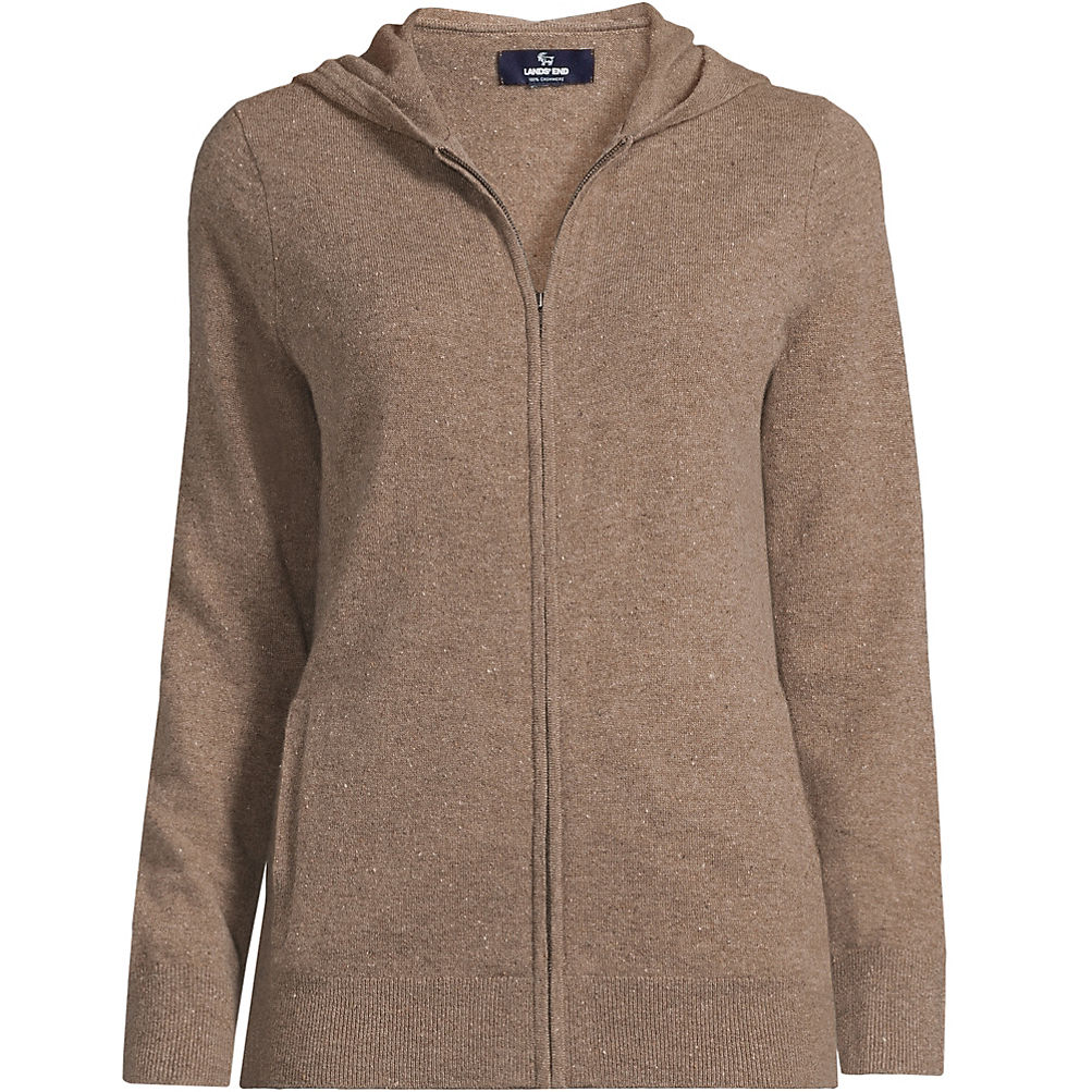Women's Cashmere Front Zip Hoodie Sweater | Lands' End