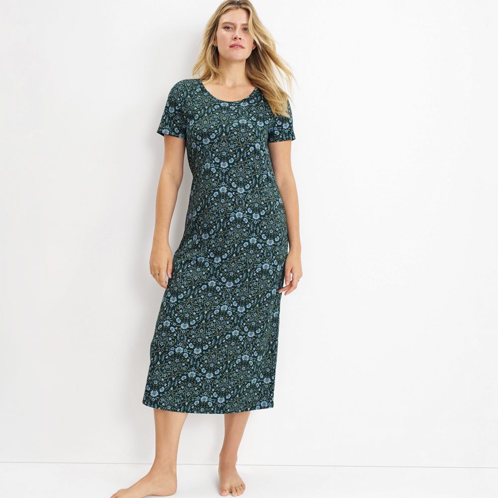 Women's Cotton Short Sleeve Midcalf Nightgown